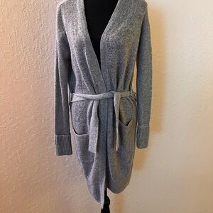 Topshop Gray Belted Cardigan Sweater‎